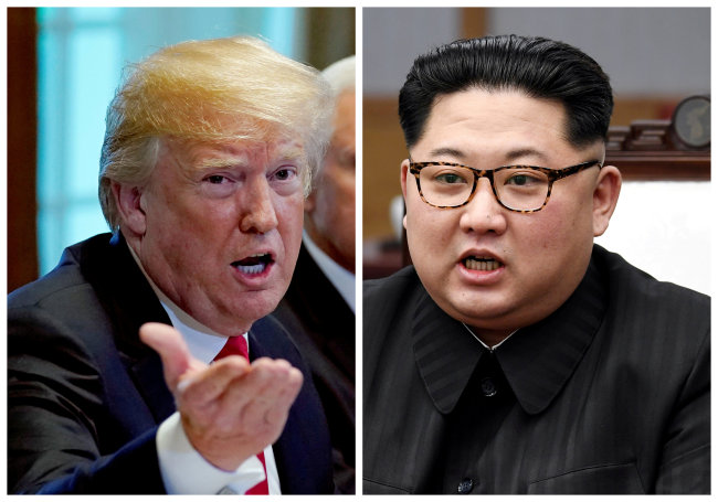 US President Donald Trump and North Korea's leader Kim Jong-un. Yonhap