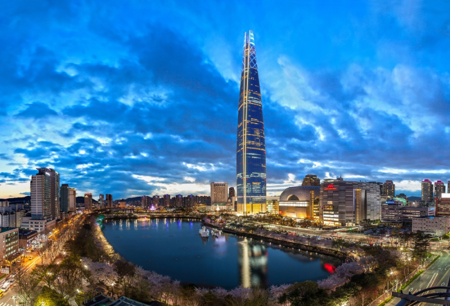 Lotte's newly built skyscraper in southern Seoul (Lotte C&T)