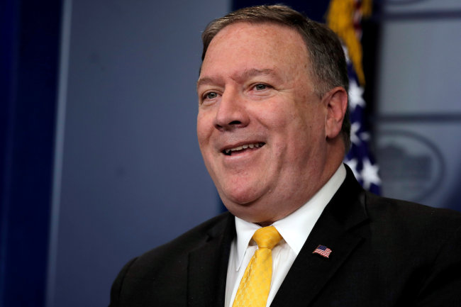 US Secretary of State Mike Pompeo attends the daily briefing at the White House in Washington, DC, June 7, 2018. (Reuters)