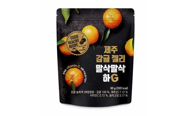G마켓이 건강식품 제조업체 휴럼과 손잡고 선보인 제주감귤 젤리 ‘말삭말삭하G’ 상품 이미지. [제공=이베이코리아]