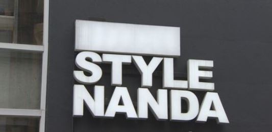 This undated photo shows Stylenanda's sign at its flagship store in Seoul. (Yonhap)