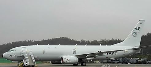 This photo taken Oct. 22, 2017, shows Boeing's P-8 Poseidon patrol aircraft on display during an exhibition at Seoul Air Base, south of Seoul. (Yonhap)