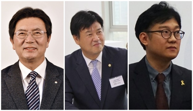 왼쪽부터 전형수 비서실장, 김용 인수위 대변인, 김남준 언론보좌관.
왼쪽부터 전형수 비서실장, 김용 인수위 대변인, 김남준 언론보좌관.