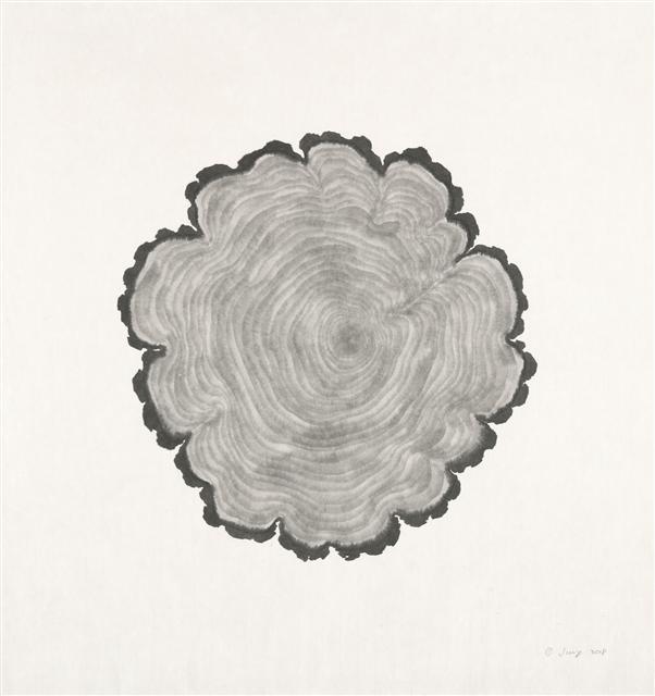 정보영, BECOMING, 2018, Ink on mulberry Hanji (wooden panel), 75×70 cm  [제공=갤러리 엠]