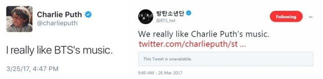 (Twitter @charlieputh, @BTS_twt)