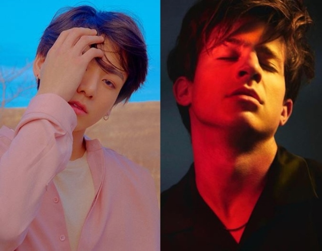 Jungkook of BTS (left, Big Hit Entertainment), Charlie Puth (right, Charlie Puth official website)