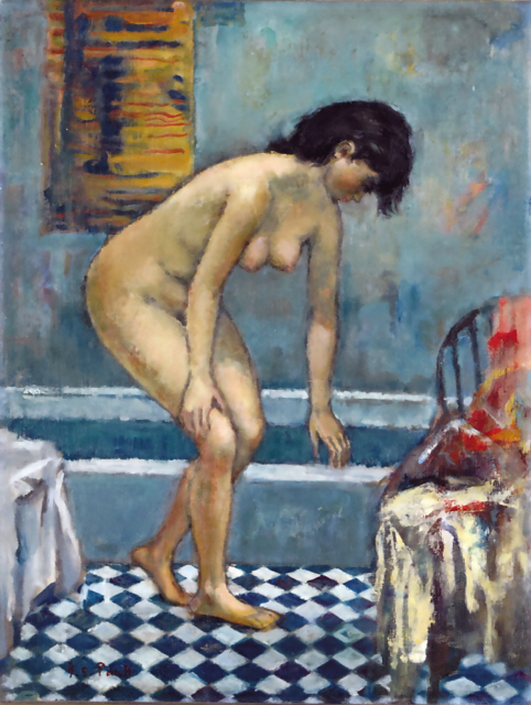 박영선, 여인 누드, 캔버스에 유채, 65.1×50cm (15호), 1956