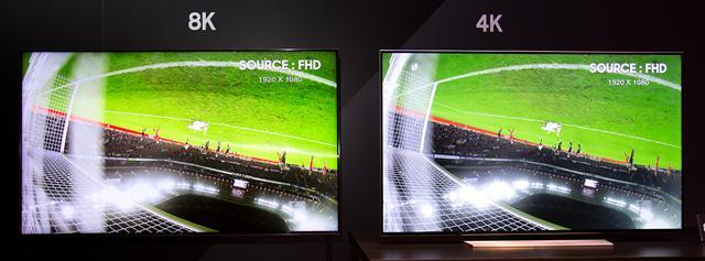 9월 출시되는 삼성전자 8K TV(왼쪽) 화질 구현 모습. 4K TV보다 화질이 4배 선명하다.
[제공=삼성전자]