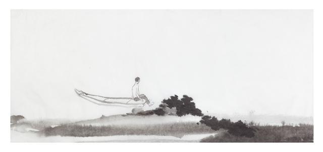 강선학, 묵조, 2018, 56.5×25cm, 화선지에 먹. [제공=소울아트스페이스]