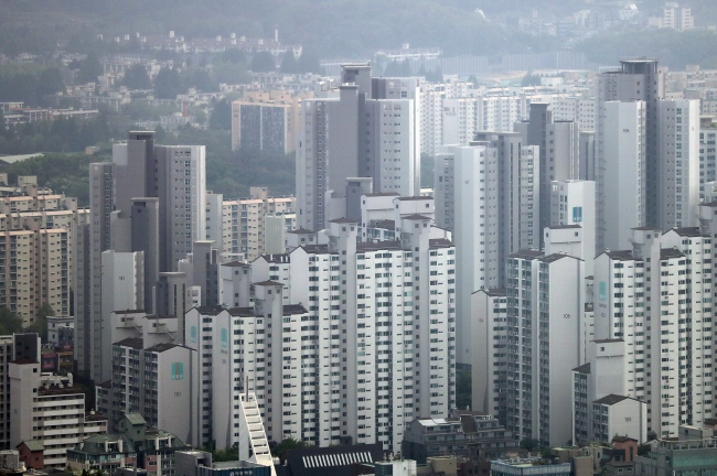 강남권 아파트 단지 밀집지역 모습. [연합뉴스]
