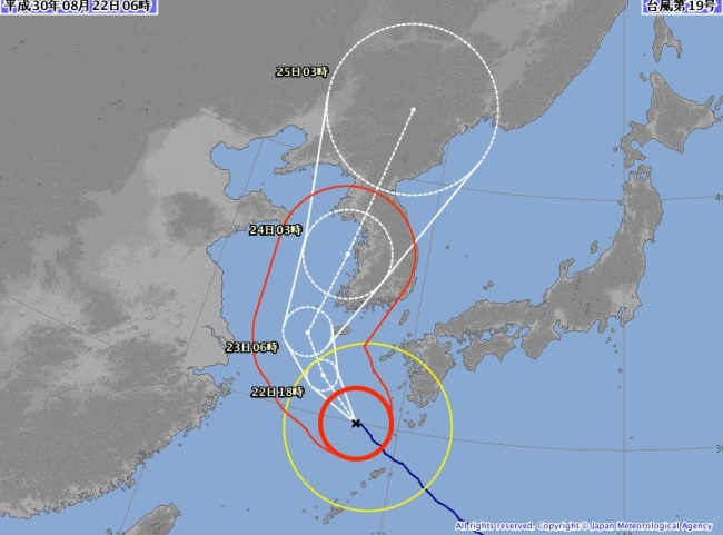 태풍 솔릭 예상진로 수정, 일본기상청 “서귀포→인천→북한→중국 동북구”전망