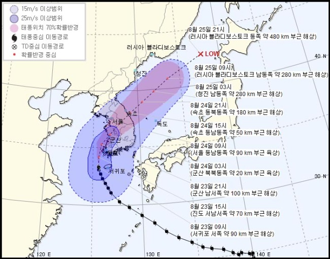 [솔릭 한반도 상륙]막강 위력 태풍, 10시간 한반도 관통…서울 출근길 덮친다