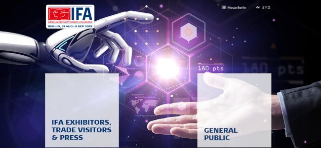 IFA 2018 homepage