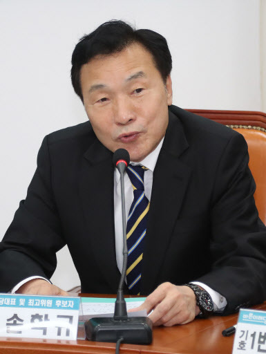 [사진설명=바른미래당 공명선거 선포식에서 손학규 당대표 후보가 발언하고 있다. 사진제공=연합뉴스]