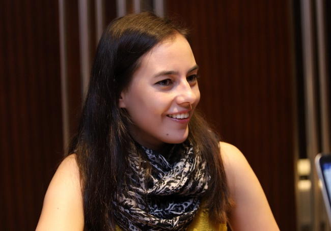 Noemi Nakai speaks during an interview at Grand Hyatt Hotel on Wednesday. (CICI)