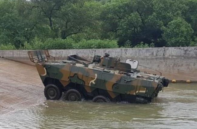 This photo, provided by the Defense Acquisition Program Administration, shows a new wheeled armored vehicle. (Yonhap)