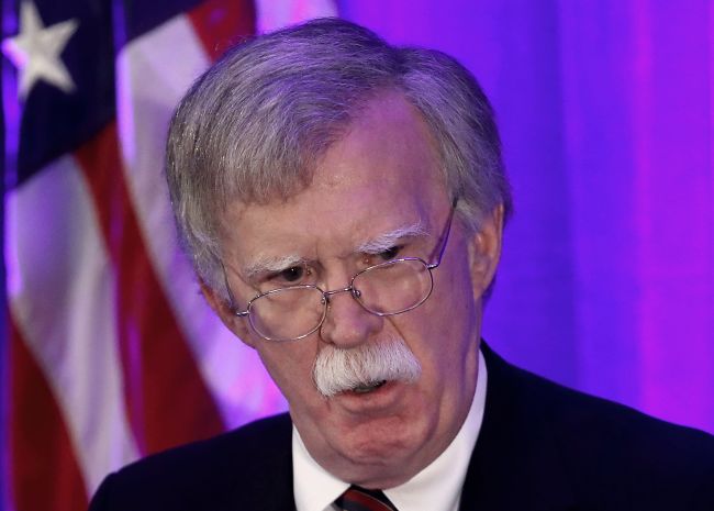 National Security Adviser John Bolton speaks at a Federalist Society luncheon at the Mayflower Hotel September 10, 2018 in Washington, DC. (AFP-Yonhap)