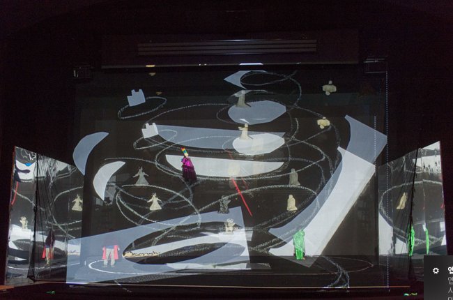 A view of the settings for Achim Freyer‘s “Das Rheingold,” which is pre-installed at Theater Bonn (Theater Bonn)
