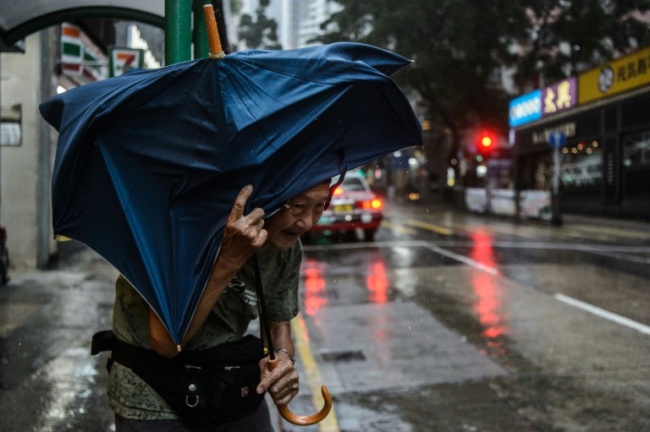 Mangkhut was packing sustained winds of 175kph (110mph) as it hurtled toward China's heavily populated southern coast. (AFP)