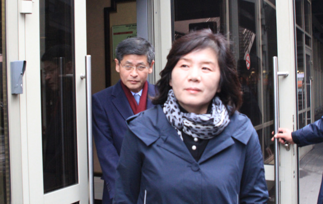 North Korean Vice Foreign Minister Choe Son-hui is spotted at Sheremetyevo International Airport in Moscow, Russia, Saturday. Choe is scheduled to attend a trilateral consultation with Russian Deputy Foreign Minister Igor Morgulov and China’s Vice Minister Kong Xuanyou on Tuesday. (Yobhap)