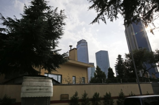 A view of Saudi Arabia's consulate in Istanbul, Saturday, Oct. 20, 2018. Turkey will "never allow a cover-up" of the killing of Saudi journalist Jamal Khashoggi in Saudi Arabia's consulate in Istanbul, a senior official in Turkey's ruling party said Saturday after Saudi Arabia announced hours earlier that the writer died during a "fistfight" in its consulate. (AP)