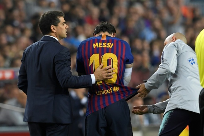 Lionel Messi will miss the Clasico against Real Madrid and the Champions League double-header with Inter Milan (AFP)