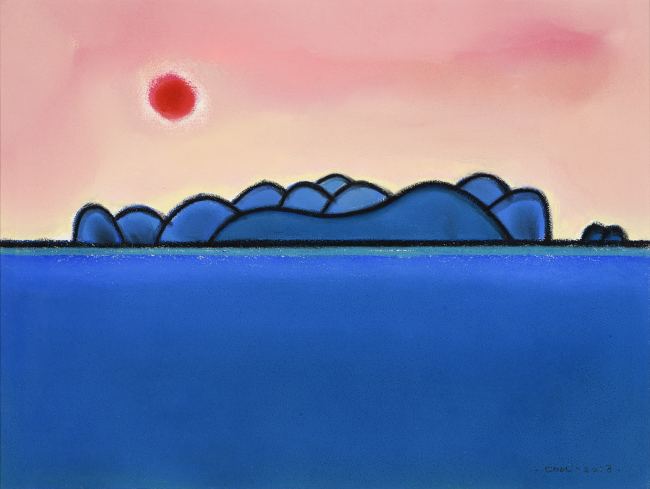 최종태, The Sea, 2018, Pastel on the paper, 55.5x74.3cm [사진제공=가나아트센터]