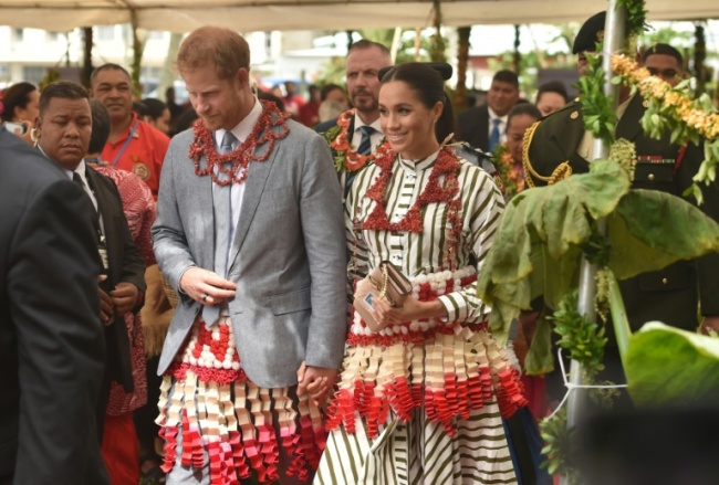 The traditional skirts are a status symbol worn during formal occasions by both men and women in Tonga (AFP)