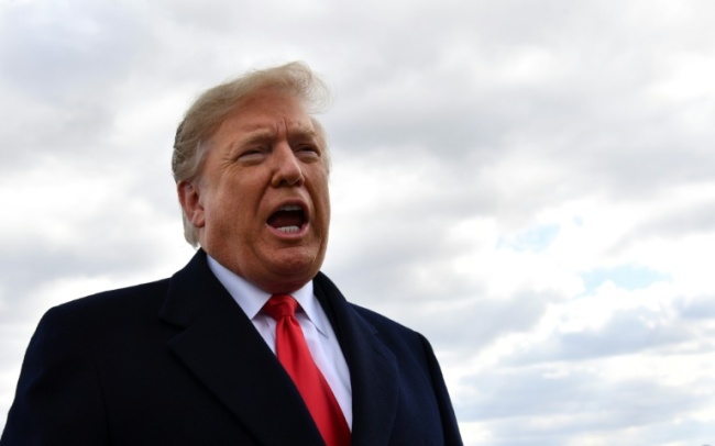 US President Donald Trump hit out at what he called a climate of "hate" after the Pittsburgh attack (Getty Images via AFP)