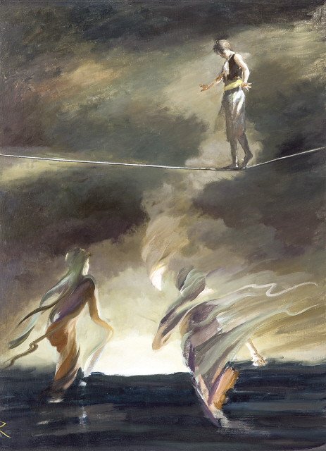 박민준, 라푸-추락 Rapu-Fall, 2018, Oil on canvas, 100.5x72cm.
[제공=갤러리현대]