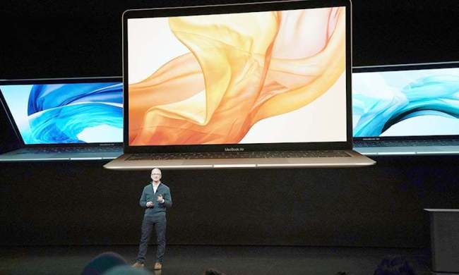 Apple CEO Tim Cook speaks during an event to announce new products Tuesday Oct. 30, in the Brooklyn borough of New York. (AFP)