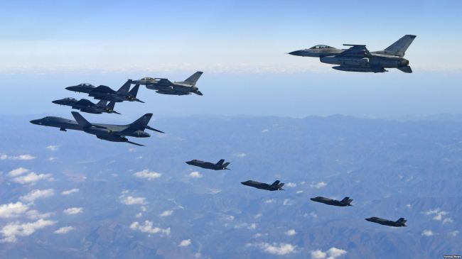 Fighter jets flying during US-South Korea joint air drill (Yonhap)