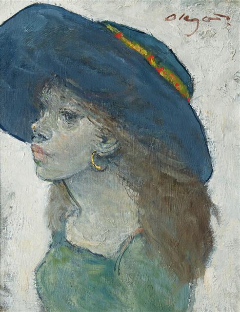 권옥연, 모자를 쓴 여인, 캔버스에 유채, 34 x 26 cm
[제공=코리아나미술관]