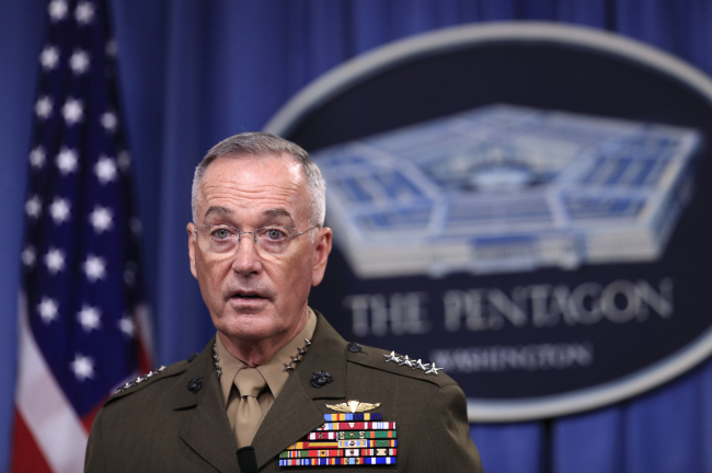 Gen. Joseph Dunford, chairman of the US Joint Chiefs of Staff. Yonhap
