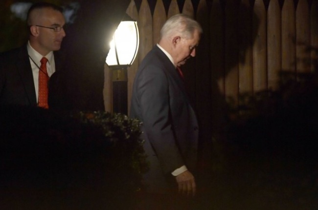 Jeff Sessions returns to his home in Washington, Wednesday, Nov. 7, 2018. Sessions was pushed out Wednesday as Attorney General after enduring more than a year of blistering and personal attacks from President Donald Trump over his recusal from the Russia investigation. Sessions told the president in a one-page letter that he was submitting his resignation "at your request." (AP)