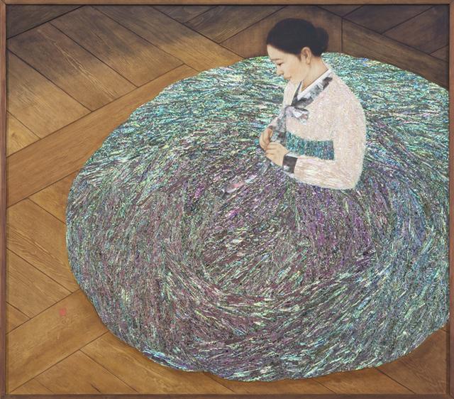 김덕용, 자운영, 133×151cm, 나무에 자개, 혼합기법, 2018.
[제공=갤러리조은]