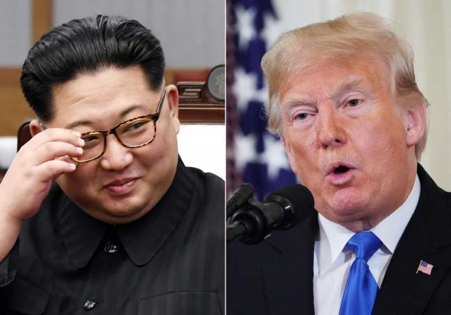 North Korea's leader Kim Jong-un(left) and US President Donald Trump. Yonhap