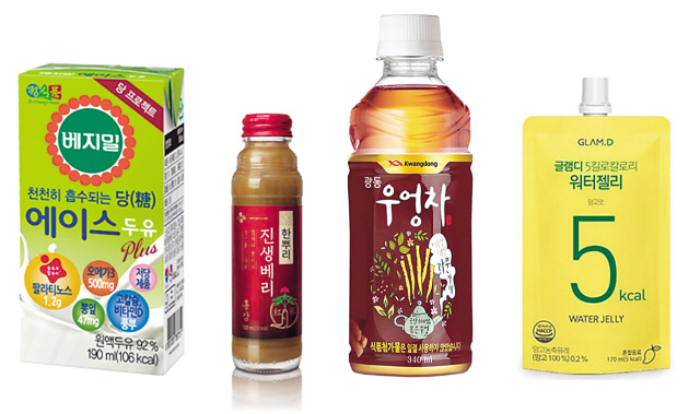 당 조절에 효과가 있는 천연감미료를 사용한 제품들.  [제공=정식품]
