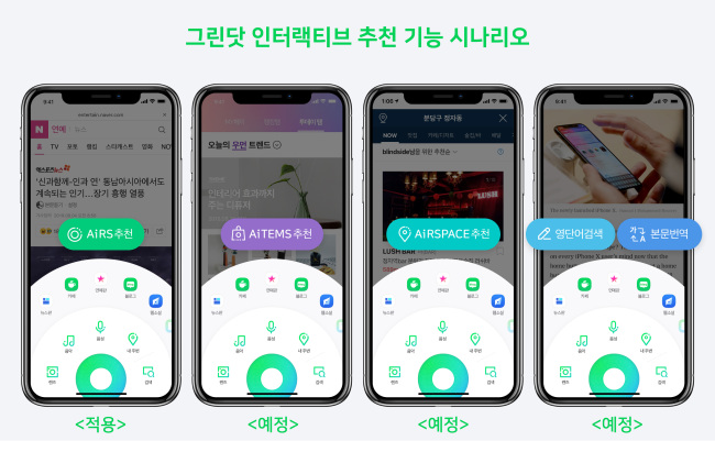 Naver's "Green Dot" interactive search button (Naver)