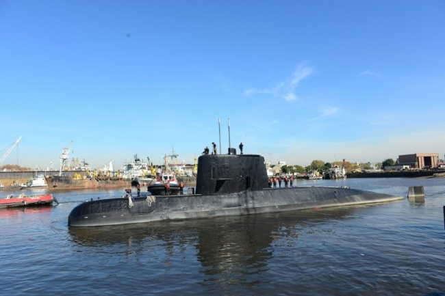 Argentine navy submarine ARA San Juan docked in Buenos Aires in 2014 (AFP)