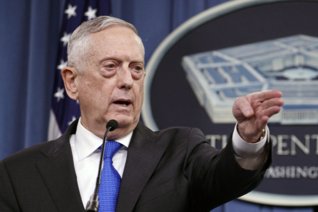 US Defense Secretary James Mattis (Yonhap)