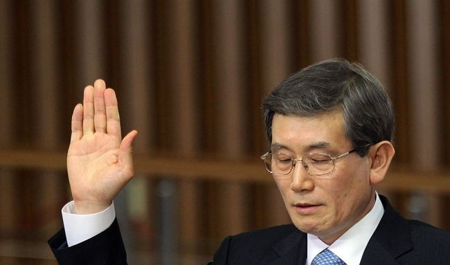 Ko Young-han, a justice-nominee of the Supreme Court, vows to tell the truth during a confirmation hearing at the National Assembly in Seoul on July 10, 2012. Ko is one of the top court's four justices nominated by President Lee Myung-bak on June 15. (Yonhap)