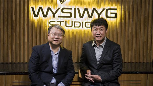 박관우 위지윅스튜디오 대표(오른쪽)과 우창헌 R&D랩 연구소장