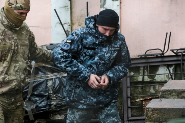 A court in Simferopol, the main city in Russian-annexed Crimea, ordered nine of the sailors to be held in pre-trial detention for two months. More are to appear before the court on Wednesday (AFP)