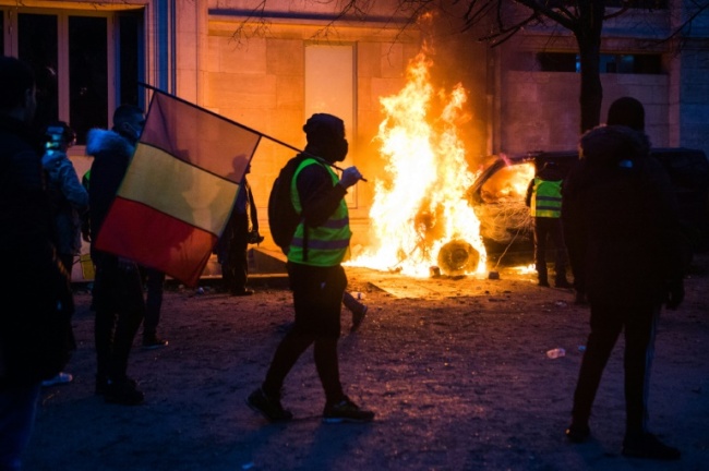 Tens of thousands turned out to protest for the third weekend running (AFP)