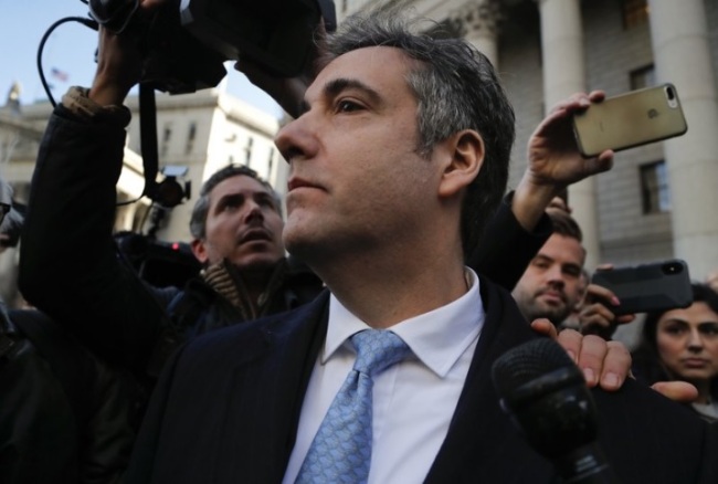Michael Cohen walks out of federal court, Thursday, Nov. 29, 2018, in New York, after pleading guilty to lying to Congress about work he did on an aborted project to build a Trump Tower in Russia. Cohen, President Donald Trumps former lawyer, told the judge he lied about the timing of the negotiations and other details to be consistent with Trump's "political message." (AP)
