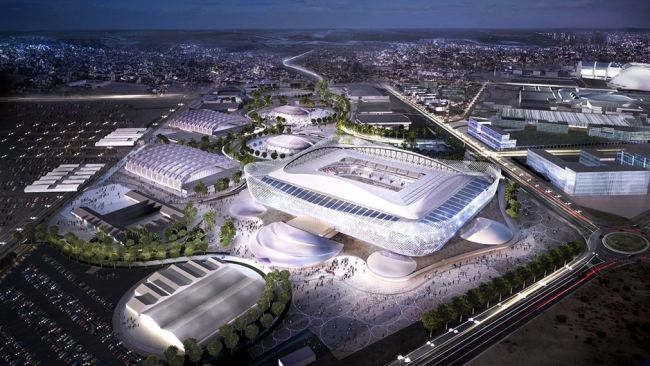 This computer generated image provided by Qatar's Supreme Committee for Delivery & Legacy shows what Al Rayyan Stadium and its auxiliary facilities will look like for the 2022 FIFA World Cup. (Yonhap)