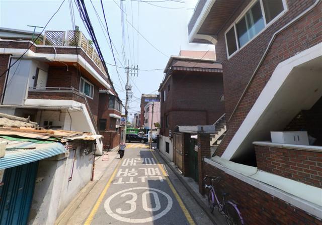 성수1지구 단독주택 밀집지역.