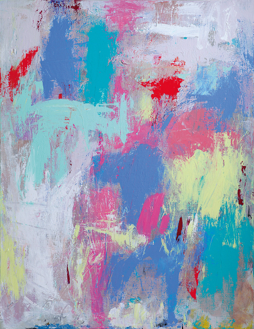 박상희, 수영장, 2018 acrylic, oil on canvas, 89.4×130.3cm  [표갤러리]
