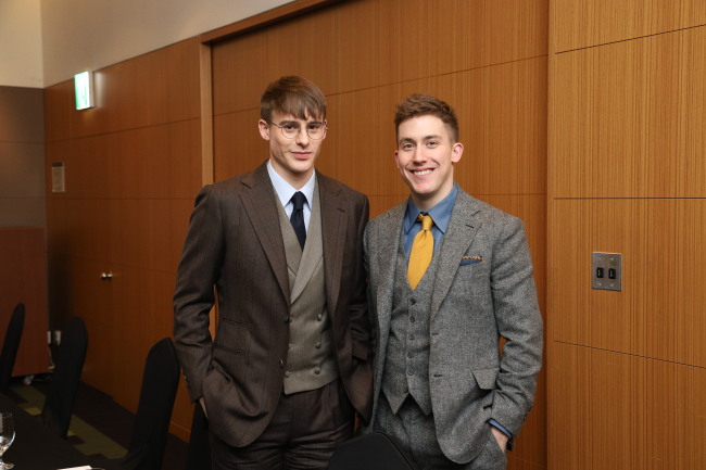 Korean Englishman YouTubers Josh Carrott and Ollie Kendal at a press event for the Korea Image Stepping Stone Bridge Award